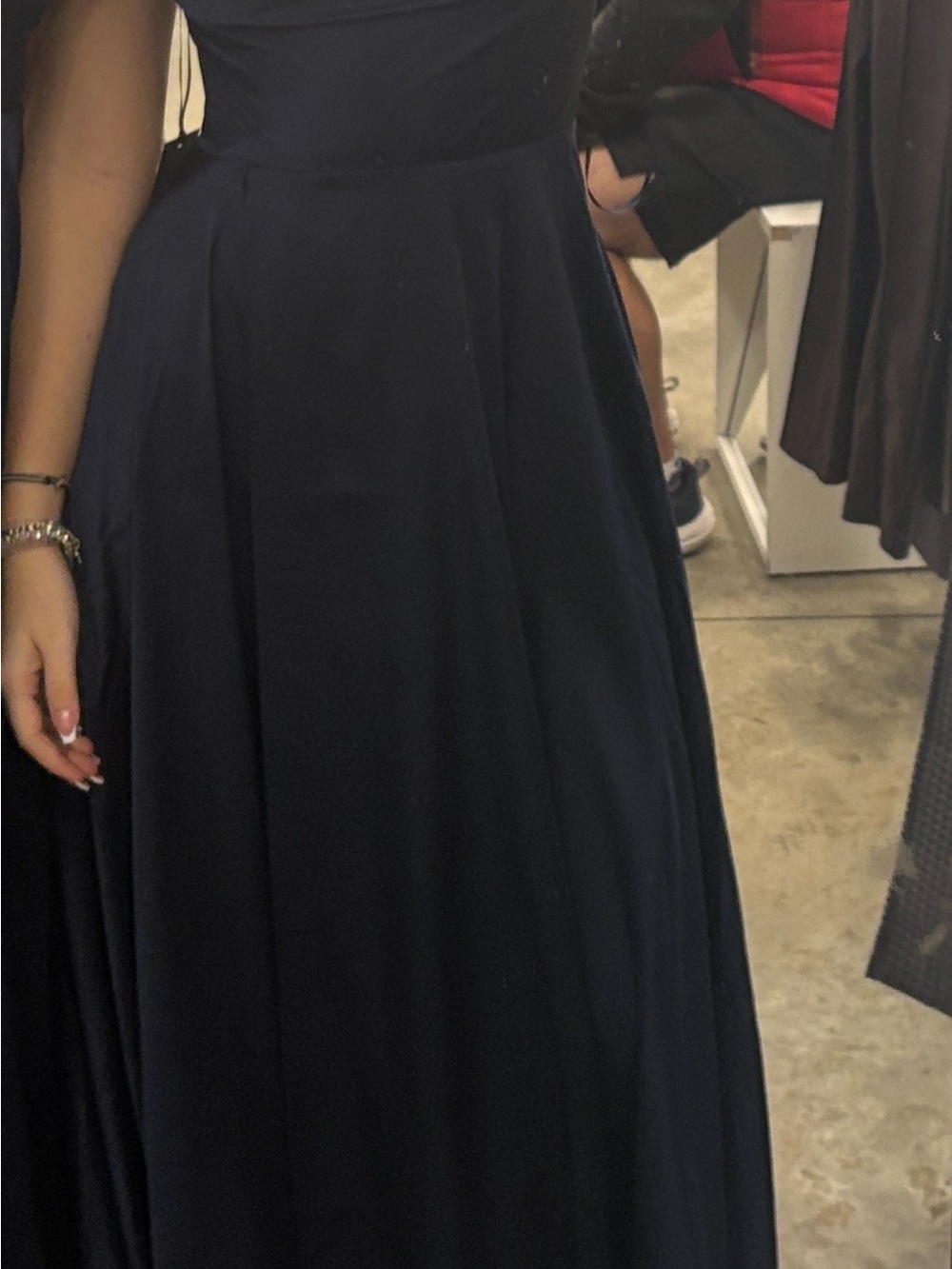 le chateau Navy Full-Length A-Line Evening Skirt